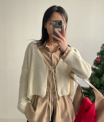 Alpaca Strap Cuffs Cardigan